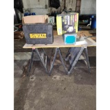 Three Saw Horses, New Dewalt Sprayer, Dewalt Laser, and Misc.