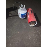Propane Tank and Blow Heater.