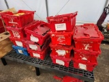 Fourteen Totes of Staps, Ratchets, and Other Tie Down Supplies