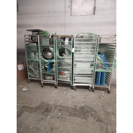 Five Resturaunt Rolling Racks and Misc