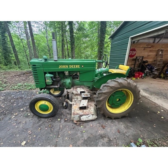 John Deere M with Woods Belly Mower in Working Order. Selling Off Site. Pick Up in Chatsworth GA