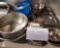 MISC KITCHEN WARES- STRAINERS, SCALE, BOWLS, INSERTS, ETC