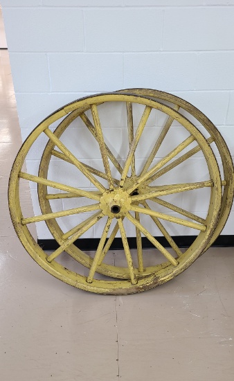 Set Of Two 45" Wooden Wheels