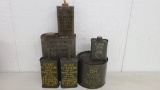 Lot Of 5 Military Cans- Including 1lb. Aircraft Grease Can