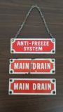 Set Of 3 Porcelain Signs