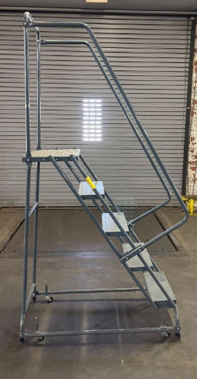 Ladder Rolling 5 Step Platform - Heavy Duty