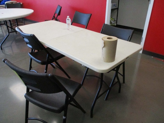 6ft White Folding Poly Table