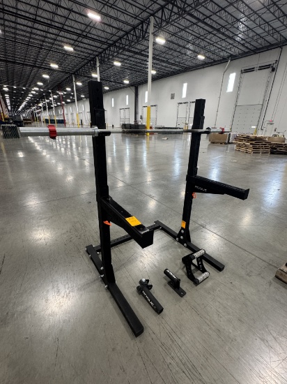 Rogue Squat Rack with Spotter Arms,, Standard Bar and Rack Accessories