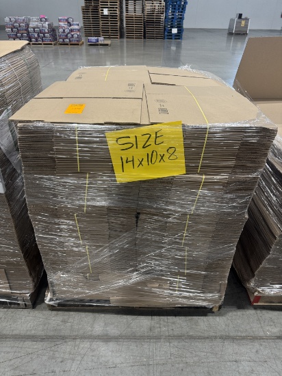 Corrugated Boxes 14"x10"x8", A Pallet of Approximately 500 Boxes