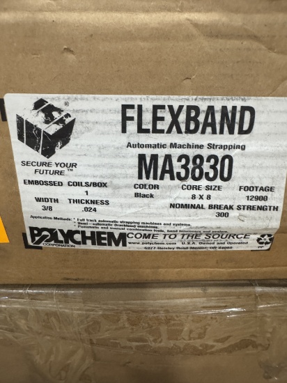 3/8” x .022 x 12,900' Automatic Machine Strapping, 2 Coils 1 Black 1 White