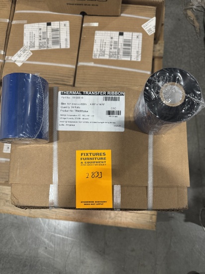 Zebra 4" x 1476' Wax Ribbon 18100618, A Pallet of 12 Cases