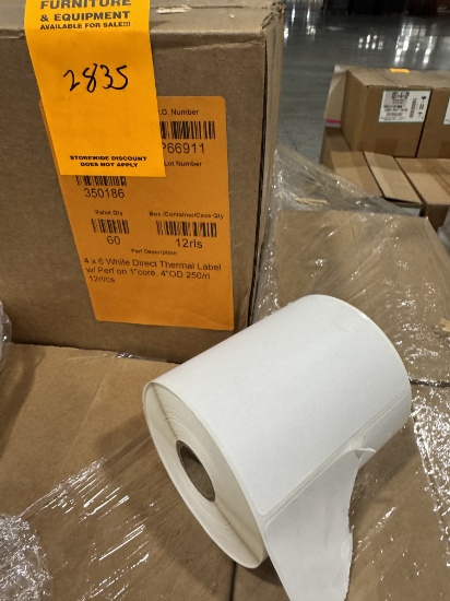 4" x 6" DT Paper Label (Freezer-Grade), A Pallet of 28 Cases