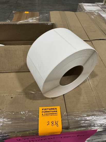 in W x 4 in L Paper TT Labels, 8 in OD, 3 in Core, A Pallet of 37 Cases