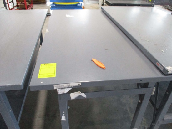Metal Work Table On Casters