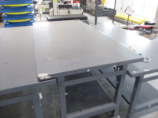 Metal Work Table On Casters