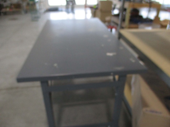 Metal Work Table On Casters