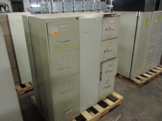 A Lot Of 3 - 4 Drawer File Cabinets - Tan