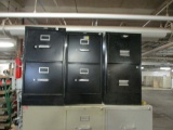 A Lot Of 3 - 2 Drawer File Cabinets - Black