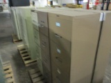 A Lot Of 3 - 4 Drawer File Cabinets - Tan