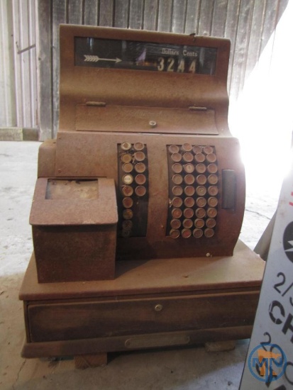 Vintage National wood cash register