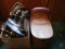 Metal serving dishes and picnic basket with metal lining