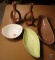 Roselane serving dishes, Roselane candle stick holders, and Iroquois dish