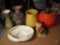 McCoy ceramics, pumpkin cookie jar, vase, and duck figurine