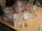 Decanters, cake plate, vase, platter, glass stoppers