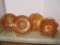 (4) marigold carnival glass dishes