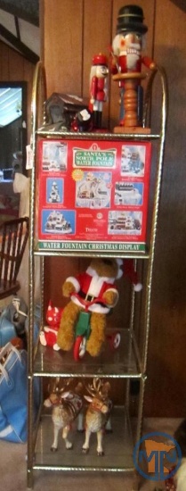 Christmas decorations: Fitz and Floyd Classics reindeer candle holders, Li'L devil coin bank