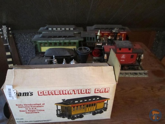 Beam's porcelain combination car and other railroad themed decanters