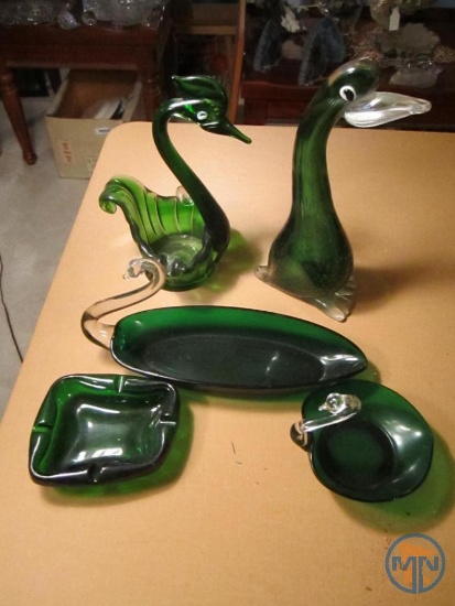 Green blown glass