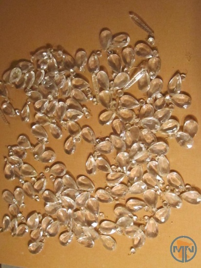 Cut clear glass chandelier parts