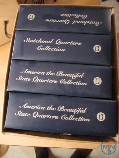 (2) America Statehood quarters collection books, appears complete marked to include 5 territories