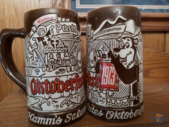 (2) Hamm's beer advertising mugs from 1973 Octoberfest
