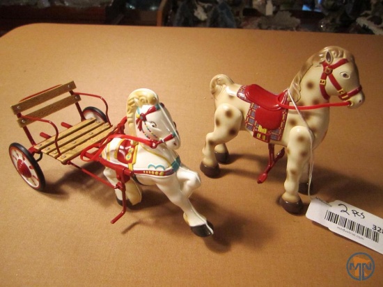 Hallmark Kiddie Car Classics Mobo Bronco and Late 1940s Mobo Sulky horses