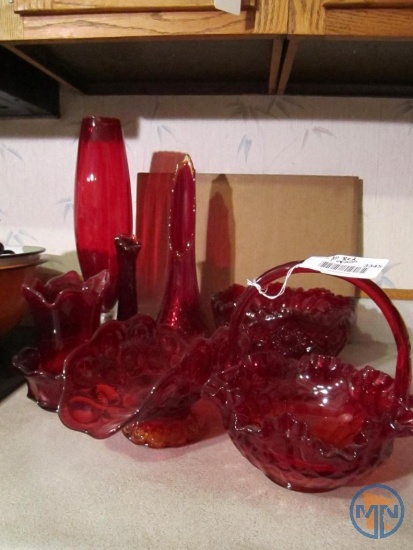 (9) ruby red dishes