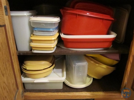 Plastic containers, some Tupperware