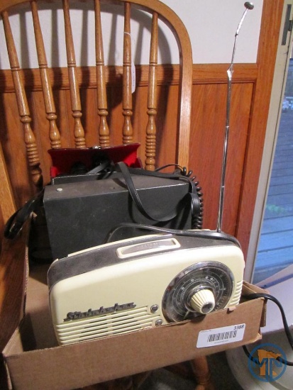 Studebaker radio, CB radio, Mercury 7X50 model 1112 binoculars with case