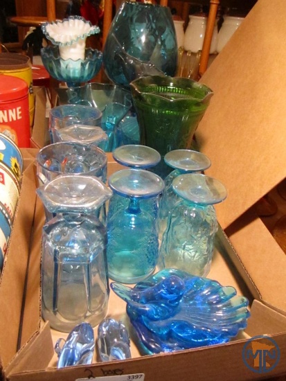 Blue glassware: