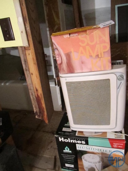 GE Hepa air purifier, humidifier, Sylvania Sun Lamp