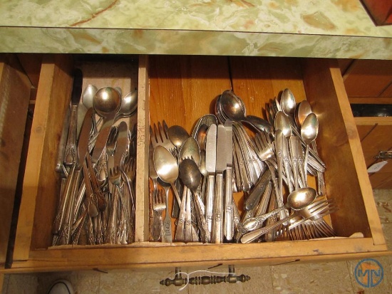 Silver plate flatware, sponges and hot glue gun