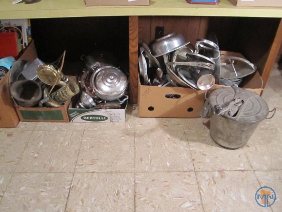 No. 4 breadmaker and assortment of metal serving items