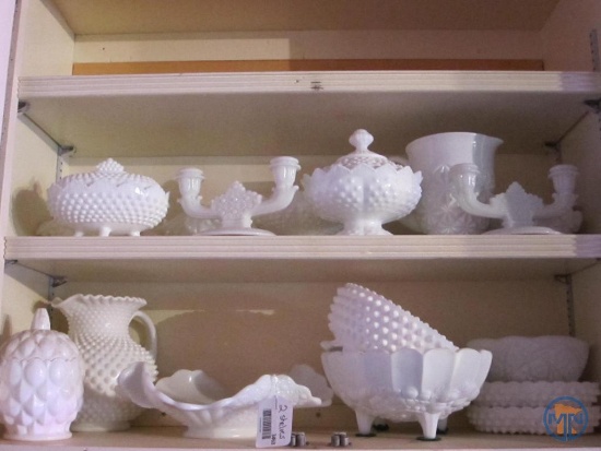 Hobnail milk glass and other milk glass