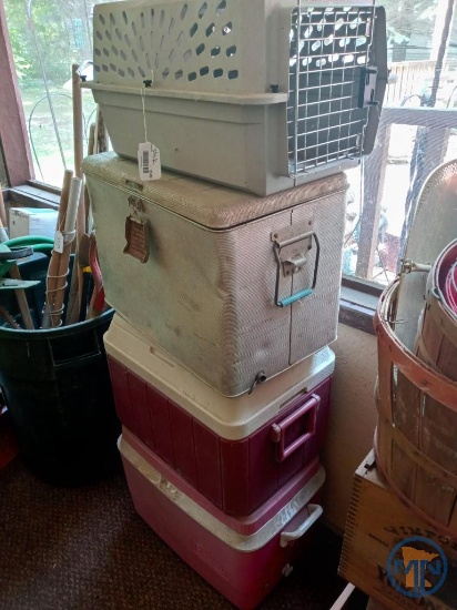 (3) Coolers and pet carrier