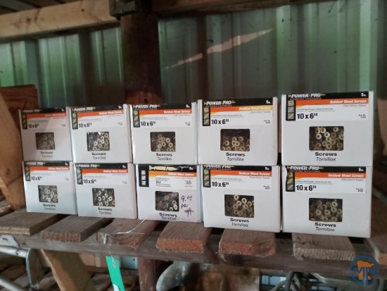 (10) Boxes of 10 X 6 bronze ceramic coated wood screws, partial boxes
