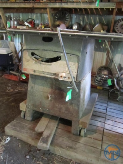Sears Craftsman 10" bench saw/table saw on homemade casters