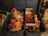 Baby dolls, lamb chop puppet, doll furniture, and other soft toys