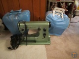 Viking Husqvarna electric sewing machine and (2) bowling balls with cases