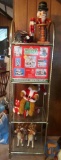 Christmas decorations: Fitz and Floyd Classics reindeer candle holders, Li'L devil coin bank